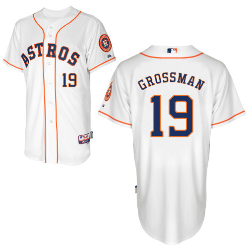 Robbie Grossman #19 MLB Jersey-Houston Astros Men's Authentic Home White Cool Base Baseball Jersey